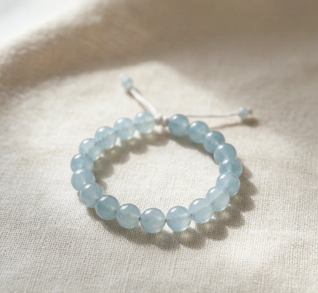 Aquamarine Bead Bracelet
