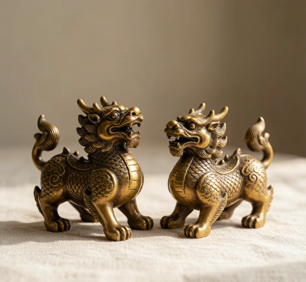 Brass Pixiu Pair Figurine