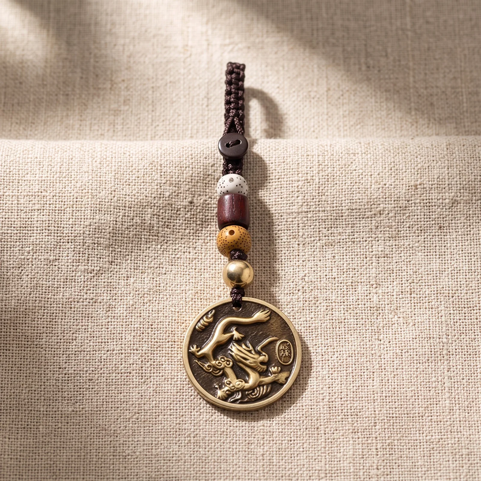 Zodiac Sign Brass Tag Keychain