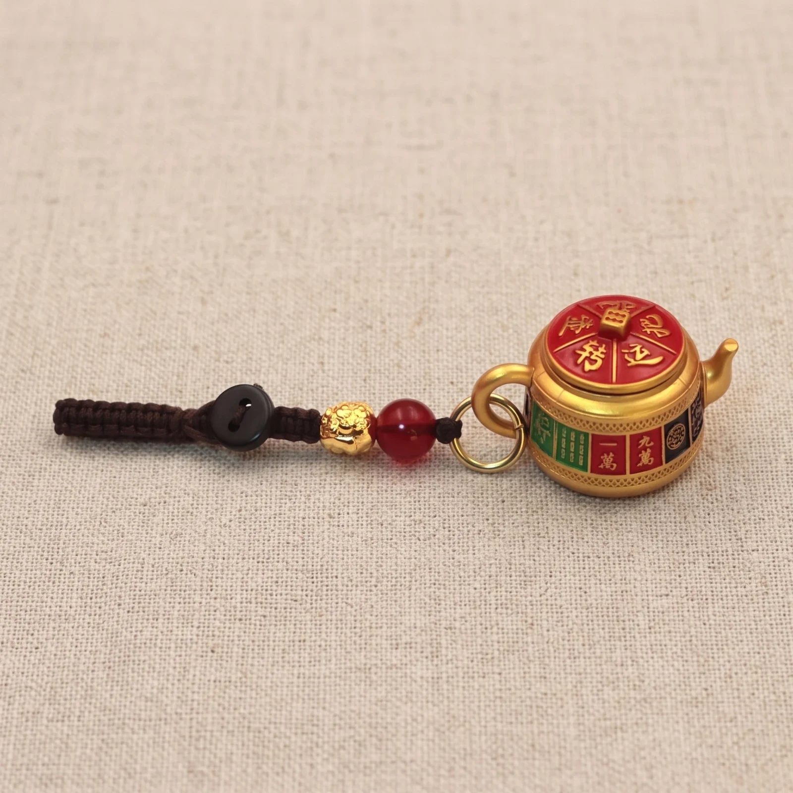 Hand Painted Zodiac Teapot Spinning Keychain