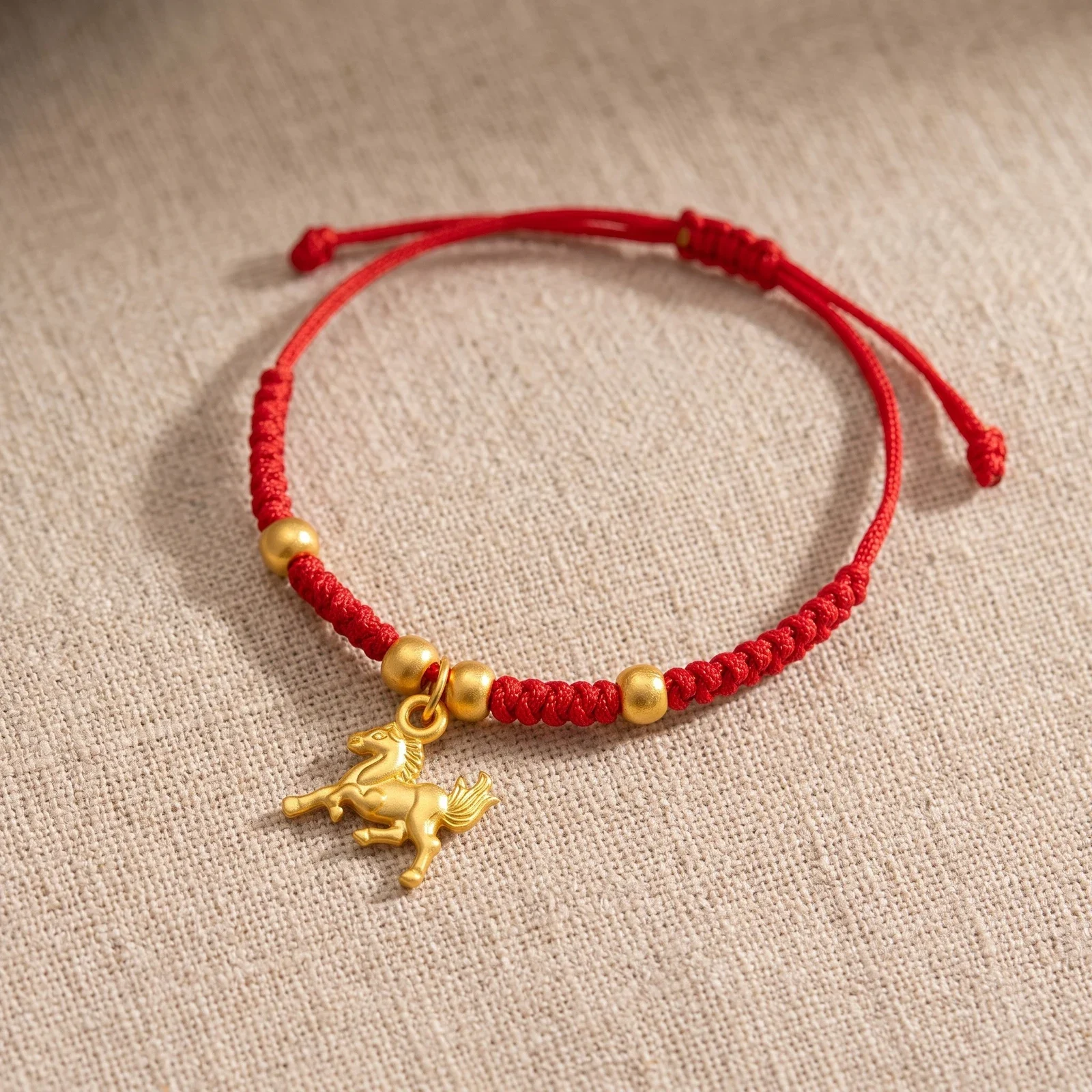 2026 Horse Year Braided Red Cord Bracelet