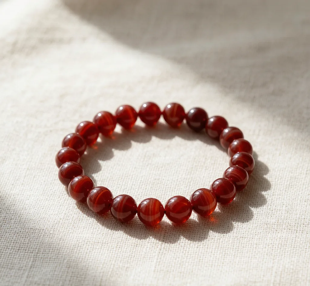Red Agate Bead Bracelet