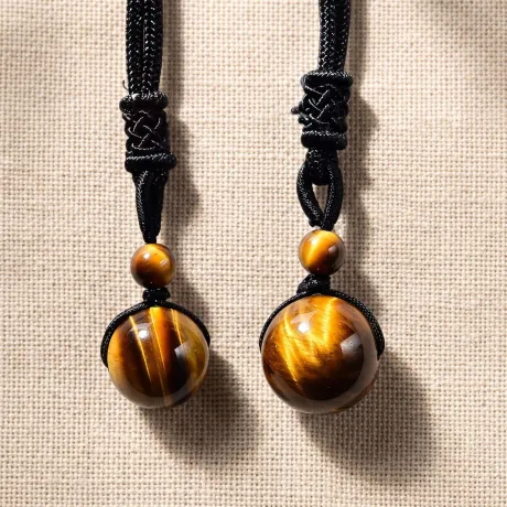 Black Obsidian Bead Pendant — Small