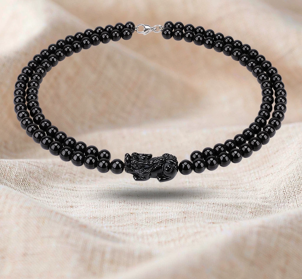 Black Obsidian Pixiu Long Necklace