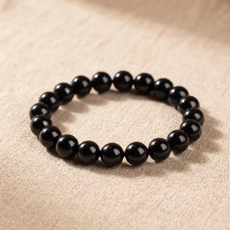 Black Tourmaline Bead Bracelet