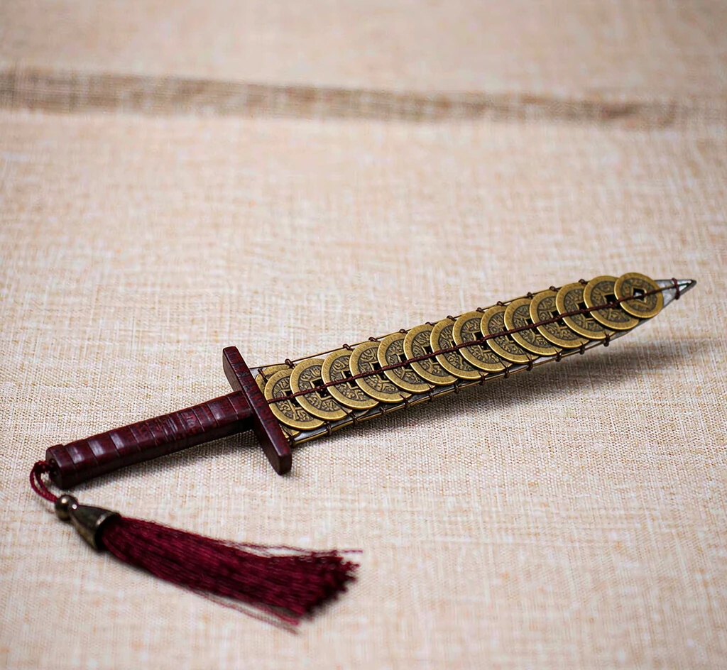 Brass Coin Sword Decor