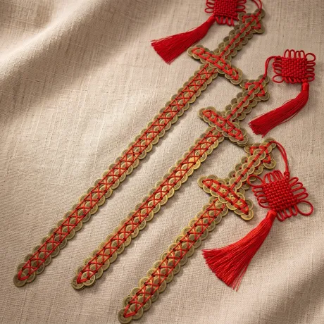 Brass Coin Sword Decor
