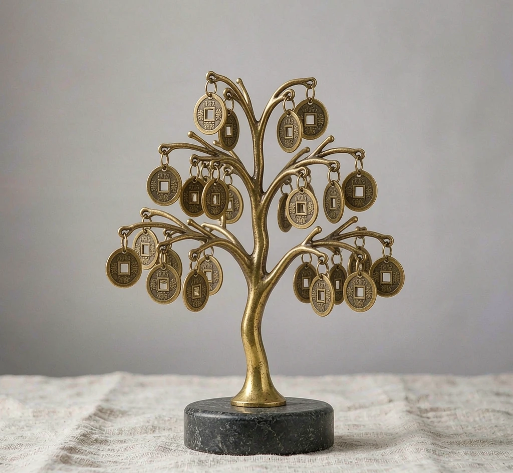 Brass Coin Tree Ornament