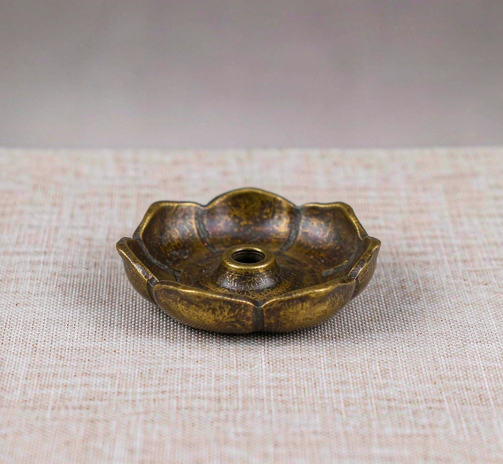 Brass Incense Stick Holder — Lotus Base