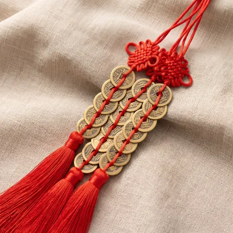 Brass Nine Emperor Coin Door Hanging
