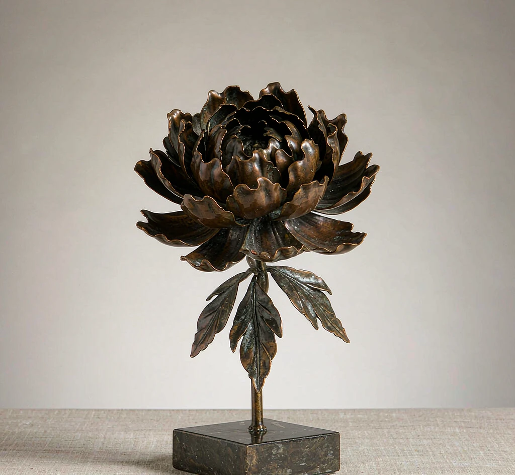 Brass Peony Ornament