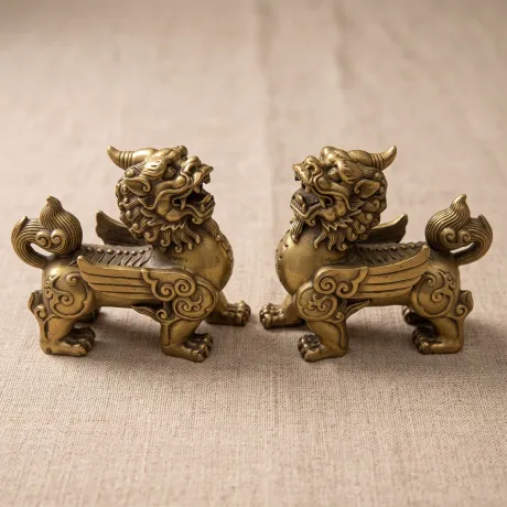 Brass Peony Ornament