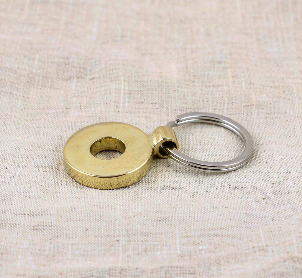 Brass Pi Disc Keyring