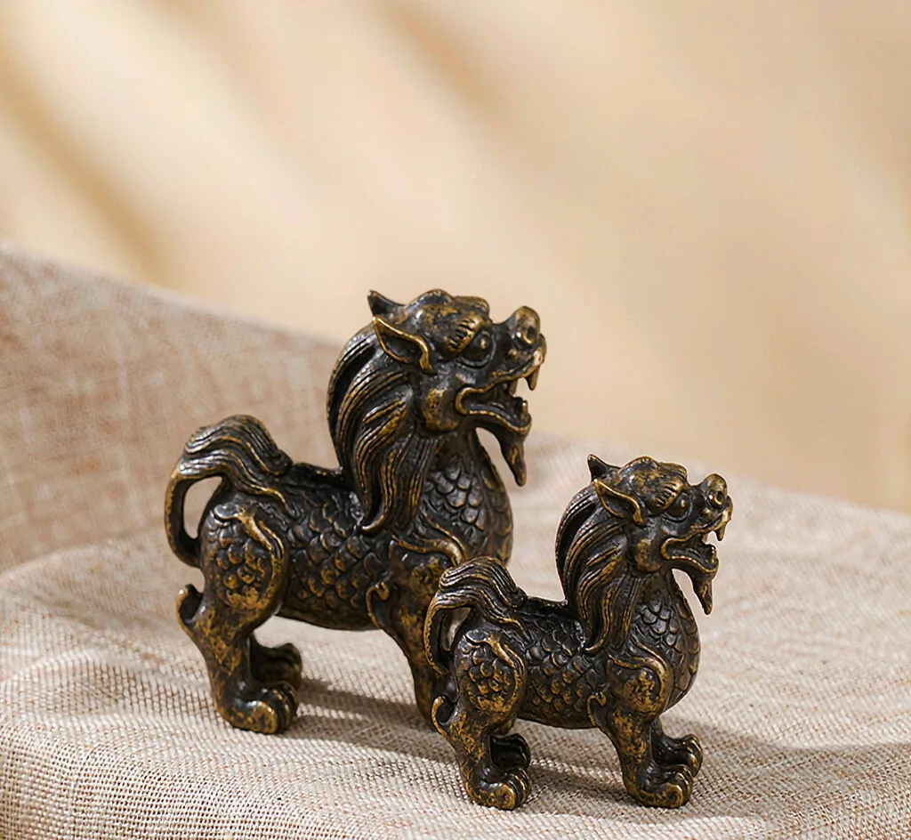 Brass Pixiu Pair Ornament