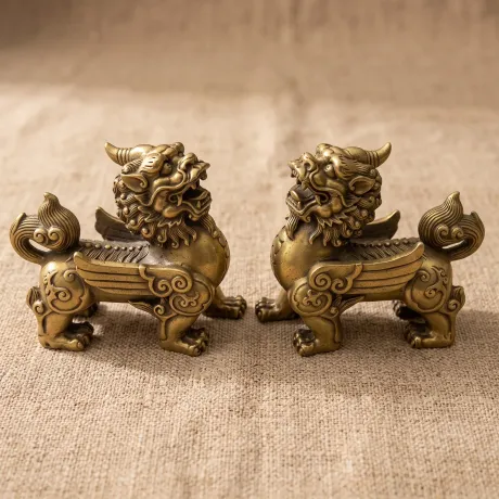 Brass Pixiu Pair Ornament