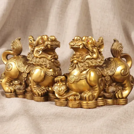 Brass Pixiu Statue — Large