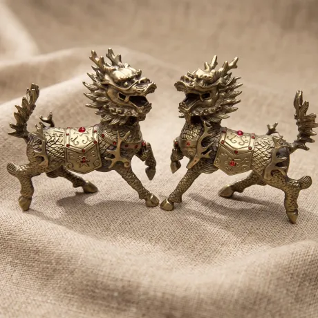Brass Qilin Guardian — Large