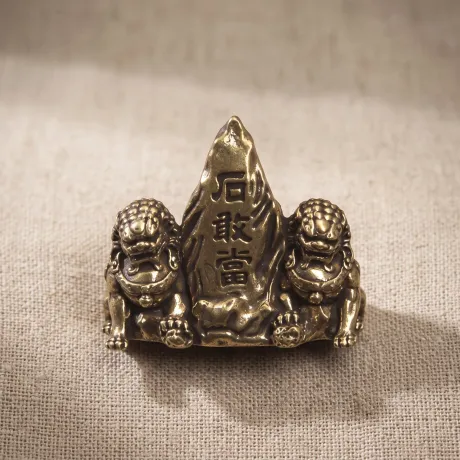 Brass Stone Guardian Ornament — Modern