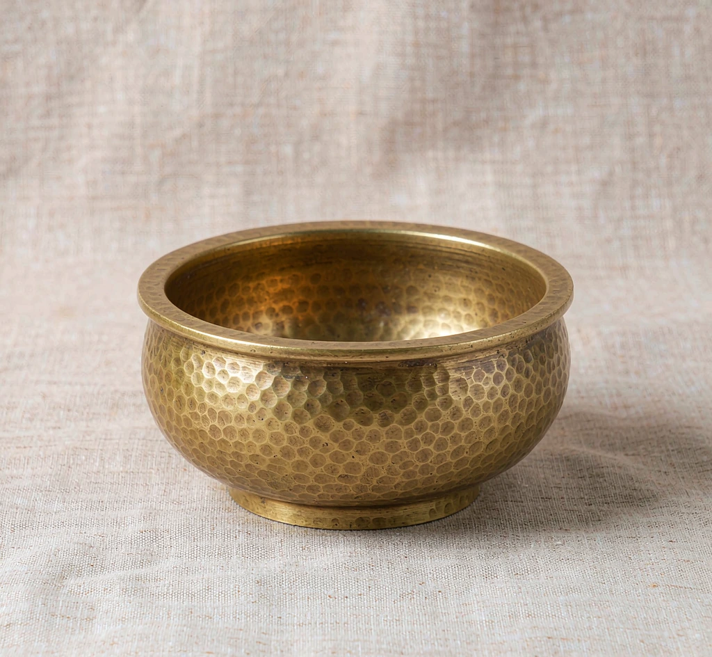 Brass Treasure Bowl Ornament — Medium