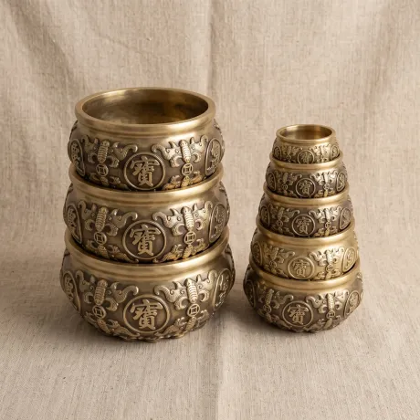 Brass Treasure Bowl Ornament — Medium