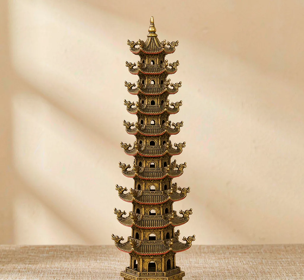 Brass Wenchang Pagoda Ornament