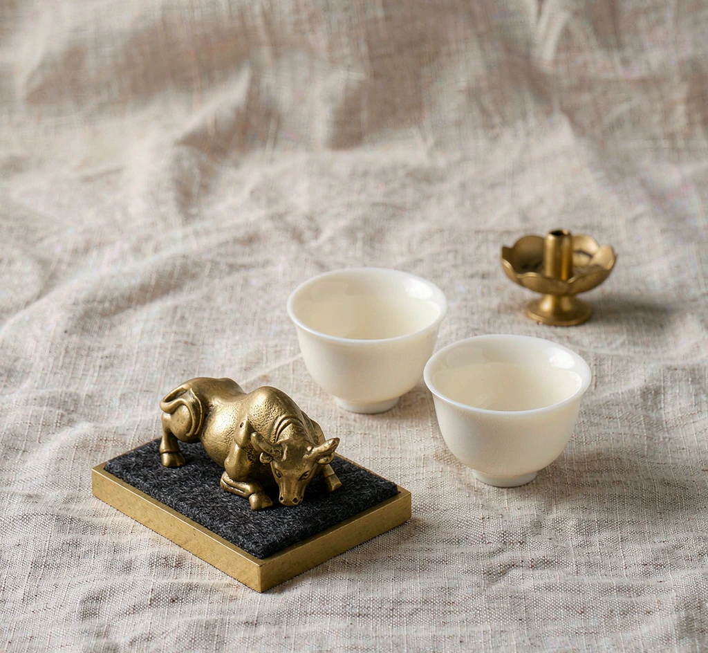 Business Gift Set — Brass & Tea