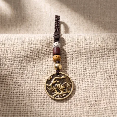 Zodiac Sign Brass Tag Keychain