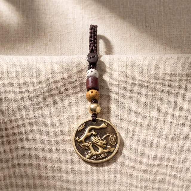 Zodiac Sign Brass Tag Keychain
