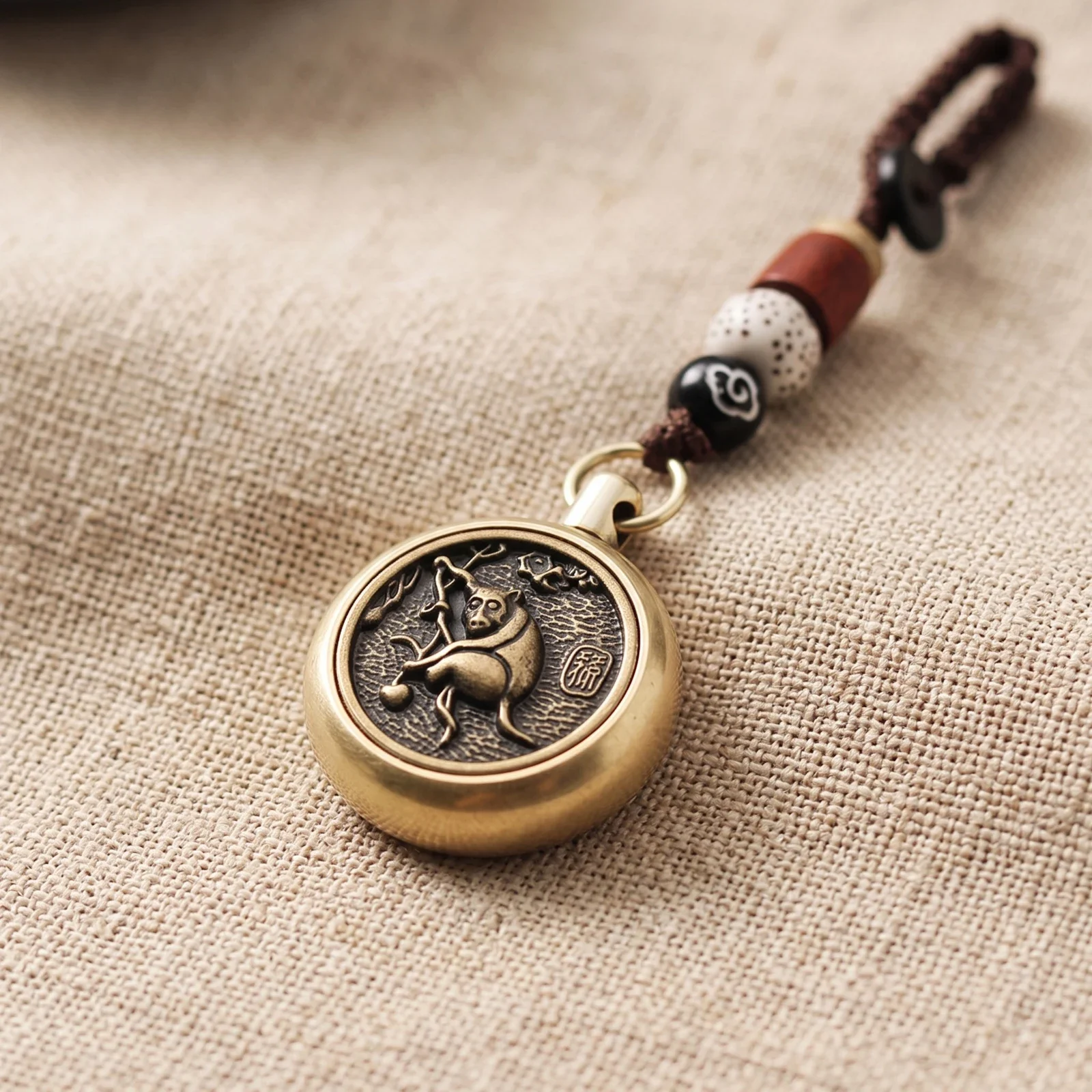 Spinning Zodiac Coin Brass Keychain — photo 3