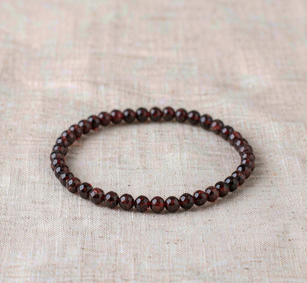 Garnet Bead Bracelet