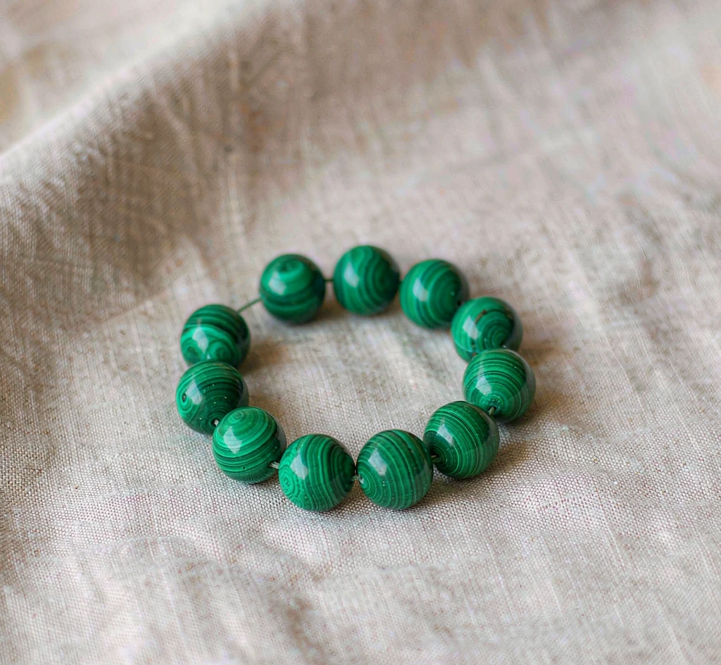 Malachite Bead Bracelet