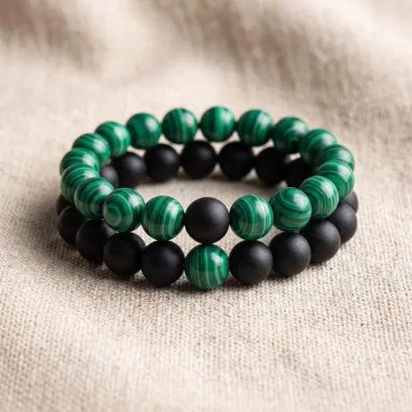 Malachite Bead Bracelet