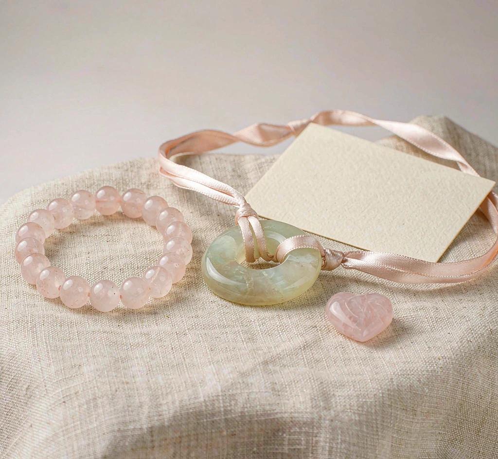 Mother's Day Gift Set — Rose Quartz & Jade
