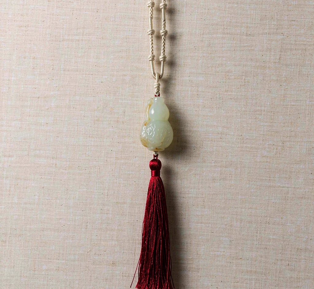 Nephrite Jade Gourd Car Charm