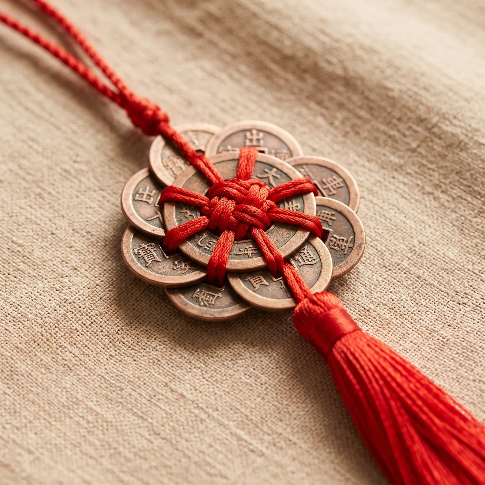 Chinese Knot and Copper Coin Hanging — photo 2