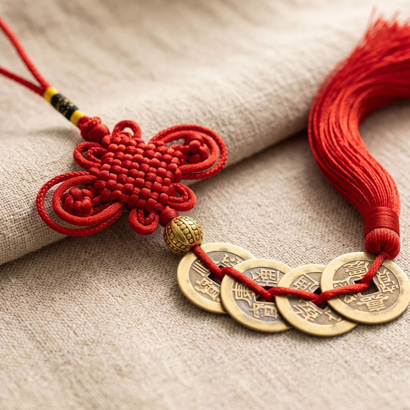 Nine Emperor Coin Chinese Knot Wall Hanging — photo 2