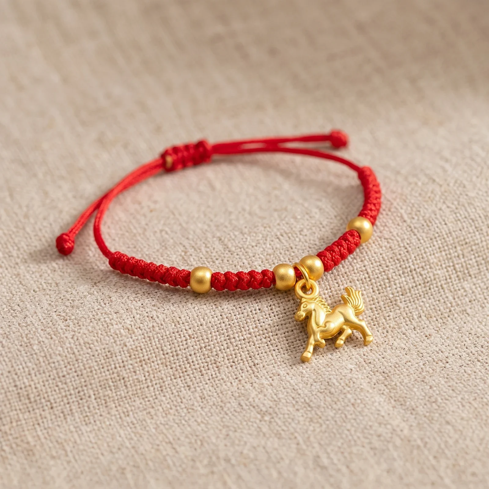 2026 Horse Year Braided Red Cord Bracelet — photo 3
