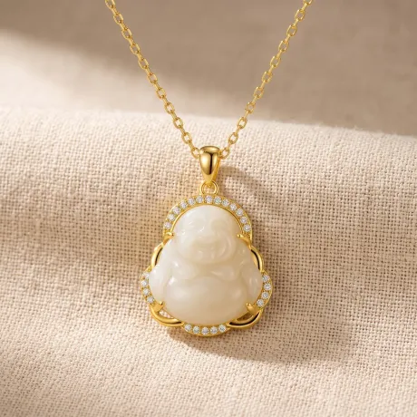 Sterling Silver Necklace with Nephrite Jade Pendant