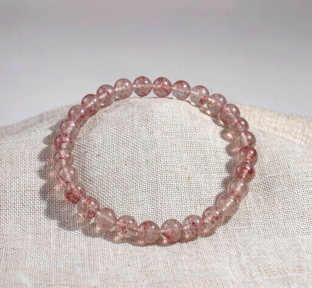 Strawberry Quartz Bead Bracelet