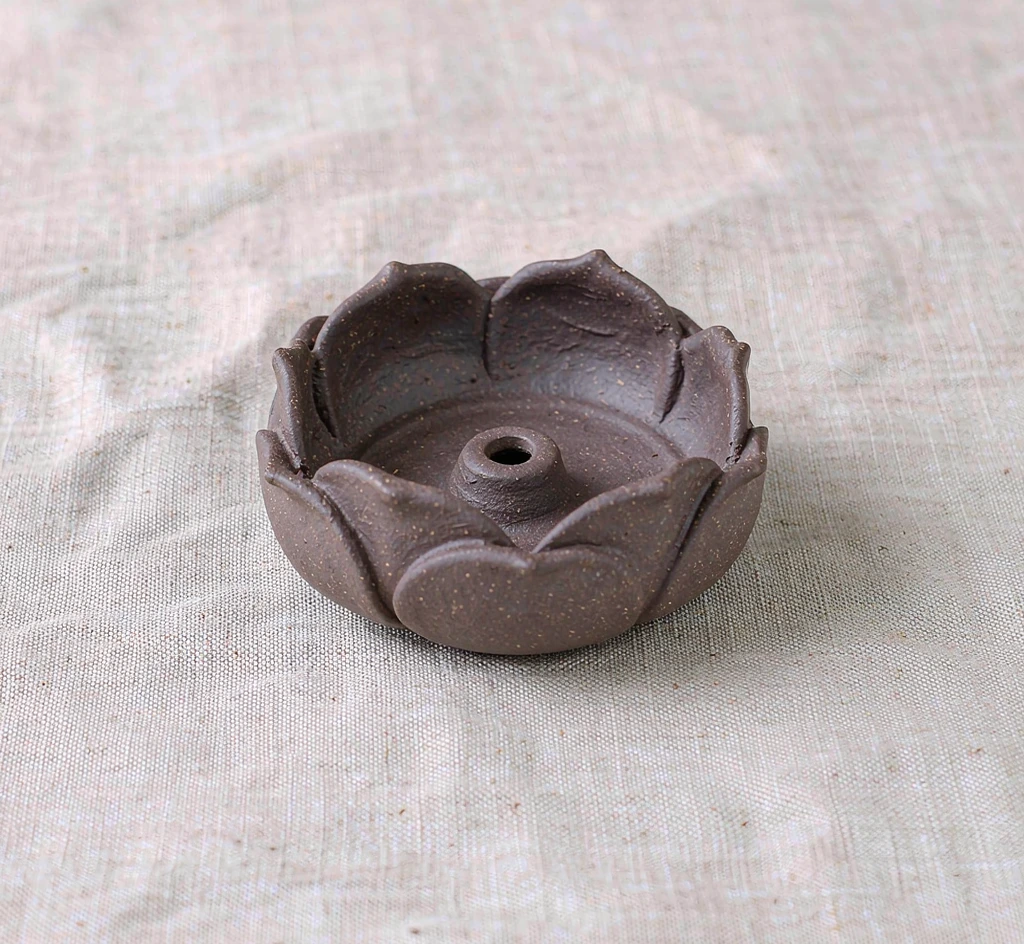 Yixing Clay Incense Holder — Lotus